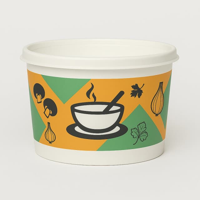16oz Colorful Patterned Paper Soup Bowl