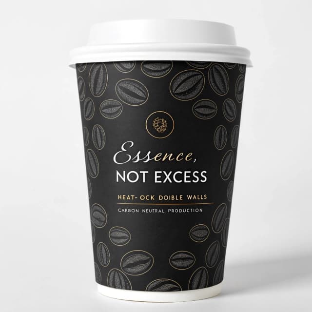 12oz Luxury Black Paper Cup