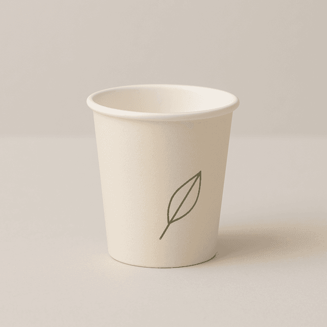 4oz White Leaf Pattern Paper Cup