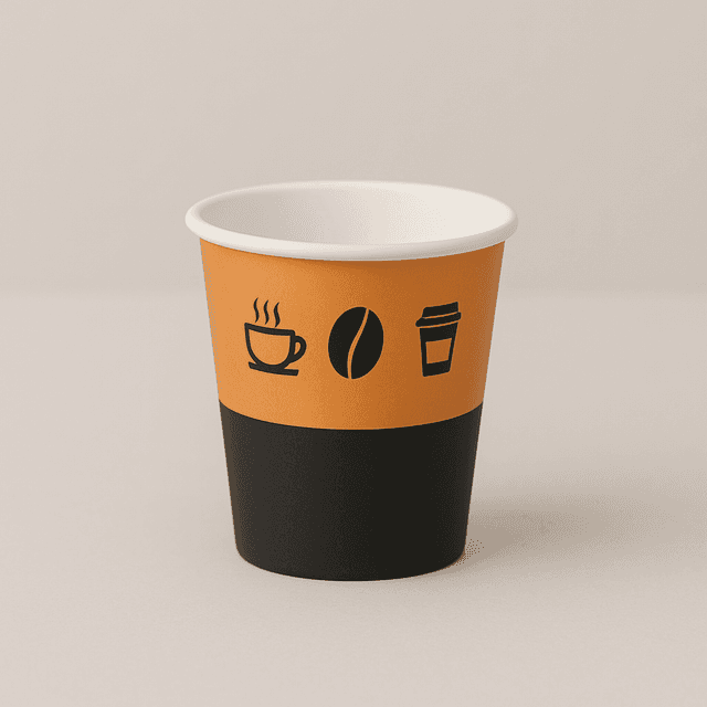 4oz Orange Black Paper Cup
