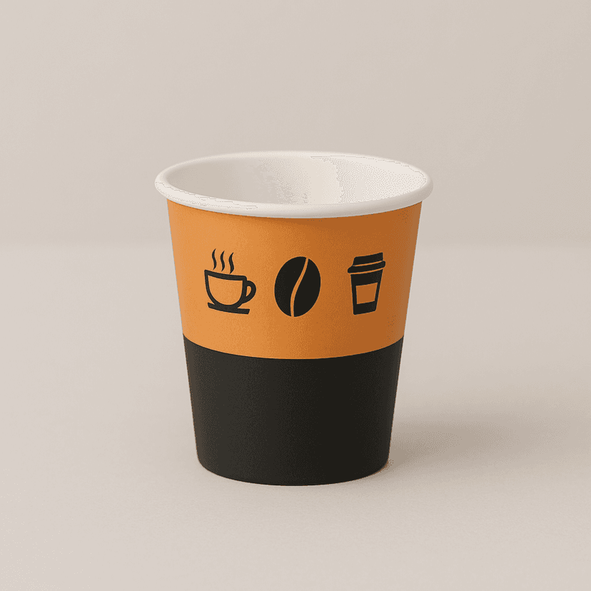 4oz Orange Black Paper Cup