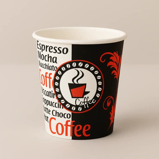 8oz Coffee Patterned Paper Cup